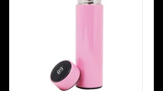 Термос с LED индикатором температуры, сенсорный 500 ml Premium, Нержавеющая сталь с ситечком розовый