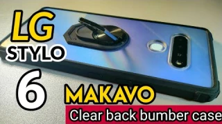 LG Stylo 6 Case by MAKAVO,Clear Back with Metal Ring Kickstand [Military Grade]
