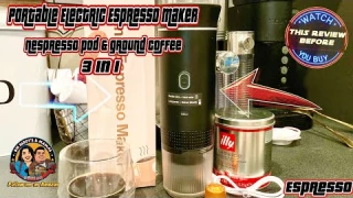 Portable Electric Espresso Maker Review Mini Travel Machine USB-C 3-in-1 Ground Coffee & Capsule