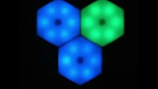 Набор светильник сенсорный "соты с пультом" 3 шт, 85х75мм, RGB, 3*ААА (не в компл.)