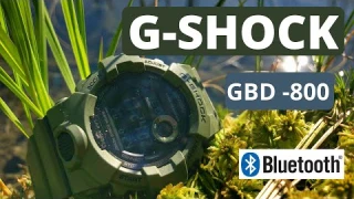 Casio G-SHOCK gbd-800. Надежные часы с блютуз и шагомером.