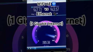 WIFI 6E vs Ethernet (1 Gigabit Internet) #shorts #speedtest #wifi6e #gigabit #internetspeedtest #pc