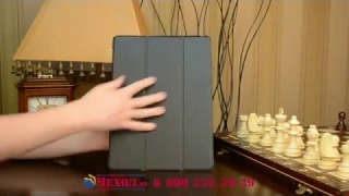 Фирменный умный чехол самый тонкий в мире для планшета iPad Pro 12.9" "Il Sottile" черный кожаный