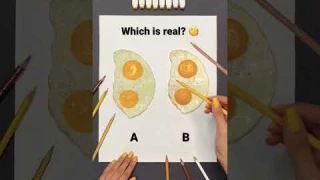 Which is the real one? 🍳🤔 #shorts #artist #drawing #art #painting #creative #draw