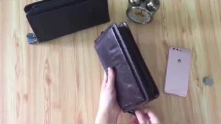 Роскошные деловой вместительный кошелек из натуральной воловьей кожи