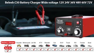 Beleeb Adjustable Battery Charger 12V 24V 36V 48V 60V 72V