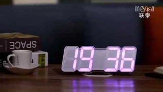 Электронные многоцветные настольные/настенные RGB LED часы с пультом li&tai SLT-9001