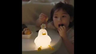 Мягкий силиконовый ночник Утка с цветком