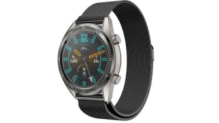Черный стальной магнитный ремешок для Huawei Watch GT / GT2 0003-02-3