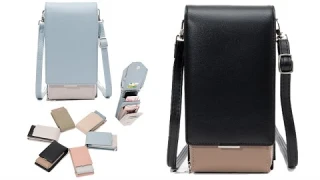 Кожа PU RFID блокирующая сумка для сотового телефона через плечо для женщин Кошелек-кошелек