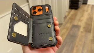 iPhone 17 Pro Wallet Case with Card Holder, RFID Blocking Credit Slots Kickstand