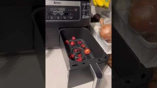 Testing Ninja 2-Basket Air Fryer Dehydrator with Strawberries 🍓👌#ninjaairfryer
