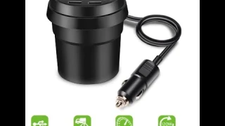 Автомобильное зарядное устройство с двумя usb-портами, с 2 гнездами для прикуривателя с Алиэкспресс.
