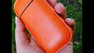 Чехол IQOS 2.4 ЭКО КОЖА Orange с ремешком