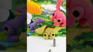 Развивающий конструктор с шуруповертом и отверткой "Динозавры" 4 шт от Zeimas