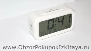Будильник с подсветкой, термометром и календарём. Распаковка покупок из Китая 2018.