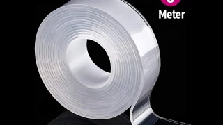 Double Sided Adhesive Tape, Transparent Strong Traceless Tape Removable Washable & Reusable- 5 Meter