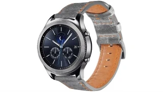 Серый стильный кожаный ремешок для Samsung Gear S3/Galaxy Watch 46мм 0096-01-1