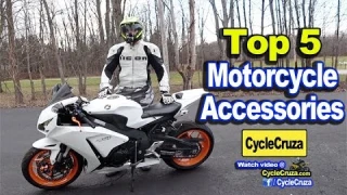 Top 5 New Motorcycle Accessories (Cool New Stuff + Giveaway) | MotoVlog