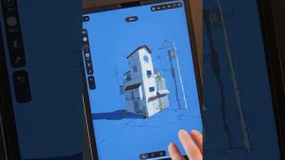 "The process of drawing a building✏️" #feather3d #3dcg #art