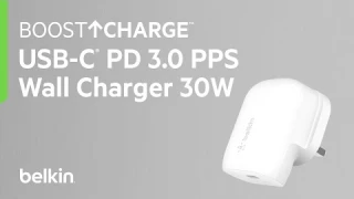 BoostCharge USB-C® PD 3.0 PPS Wall Charger 30W for iPhone, iPad, MacBook, and other USB-C devices