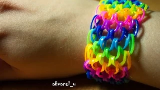 #60 by AkVaReLь Ю) Браслет из резинок "Чешуйки" (на вилках)