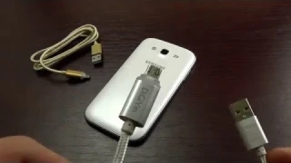 ОБЗОР: Фирменный Кабель для Зарядки и Синхронизации USB-microUSB с LED-индикатором (металл) DiGiYes