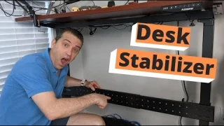 Stand Up Desk Stabilizer Bar // VIVO Black Universal Steel Clamp on