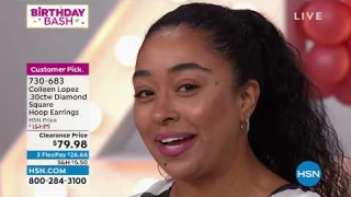 Colleen Lopez .30ctw Colored Diamond Square Hoop Earrings