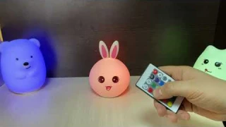 Детский силиконовый LED ночник «Кролик»