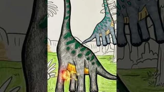 🦖 Guess What Dinosaur I Am? 🎨Coloring Brachiosaurus | Stop Motion for Kids! #ColoringForKids