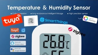 Tuya ZigBee Smart Temperature Humidity Sensor LCD Display Dans.