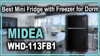 Midea WHD-113FB1 Double Door Mini Fridge Review - Best Mini Fridge with Freezer for Dorms