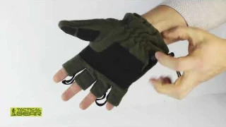 Зимние флисовые перчатки-варежки MFH олива 15311B