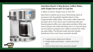 Hamilton Beach 2 Way Brewer Programmable Coffee Maker Review | Good one