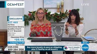 Rarities Gemstone Bead and Buddha Charm 61/2" Stretch Br...