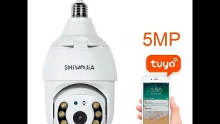 Умная Wi Fi камера E27 5MP Tuya с автоматическим отслеживани  Подключение к приложению Tuya
