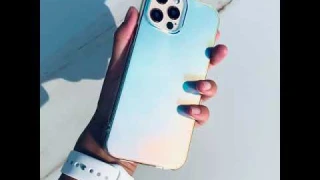 Противоударный чехол-лёд для iPhone 12, зеркально-прозрачный, хамелеон (антибактериальный материал)