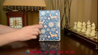 Чехол-обложка с безумно красивым расписным рисунком Оленя в цветах для планшета ipad mini 4 кожаный