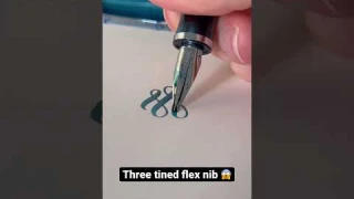 Three tined flex nib - Noodler’s Triple Tail pen #fountainpen #satisfying #calligraphy #asmr