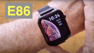 Bakeey E86 (FP8) Apple Watch Shaped Temperature IP68 ECG SpO2 Health Smartwatch: Unboxing & 1st Look