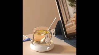 Электрическая чашка Miffy с подогревом, кофейная чашка, коврик, подогреватель для дома, офиса, молок