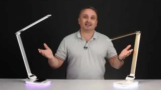 Настольные лампы Ньютон с сенсорным управлением, RGB подсветкой, зарядкой QI и USB