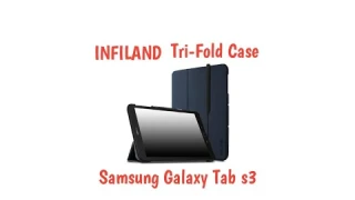 INFILAND Ultra Slim Tre-Fold Case Cover  For Samsung Galaxy Tab s3