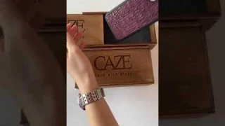 Чехол CaZe для iPhone кожа Крокодила фиолетовый мелкая фактура