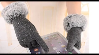 Зимние варежки перчатки для женщин и девушек модные и теплые