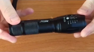 Светодиодный аккумуляторный фонарик с Алиэкспресс. Распаковка и обзор