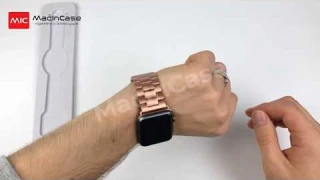 Металлический ремешок STR 3 Bead Metal Band for Apple Watch   Rose Gold