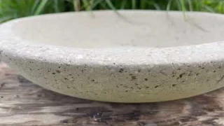 10" Hypertufa Bowl, Round Lg Cement Rustic Planter, Lightweight Concrete, Succulent Pot, Air Plants