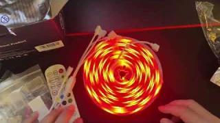 Unboxing Kimdelee 100 ft Waterproof Led Light Strip Lights Waterproof Color 5050 w/ Bluetooth